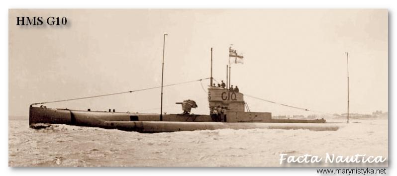 Brytyjski okr�t podwodny typu 'G' - HMS G10.The British 'G'-class submarine HMS G10.