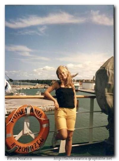 Maja Mierzejewska na pok�adzie promu POMERANIA.