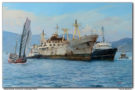 MV J�ZEF CONRAD. Painting. Marek Sarba.