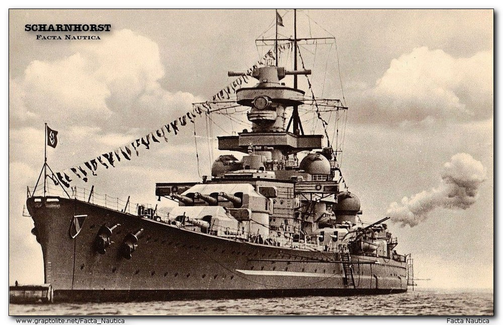 German battleship SCHARNHORST. Pancernik (krownik liniowy) SCHARNHORST