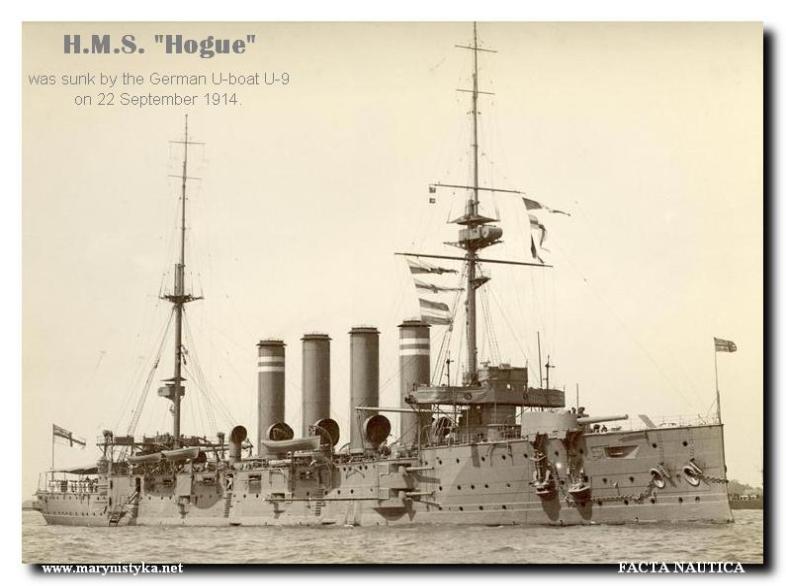 Kr¹¿ownik pancerny HMS HOGUE - druga ofiara U-9.
